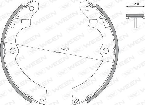 Ween 152-2335 - Комплект тормозных колодок, барабанные avtokuzovplus.com.ua