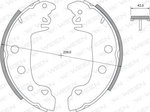 Ween 152-2339 - Комплект гальм, барабанний механізм autocars.com.ua