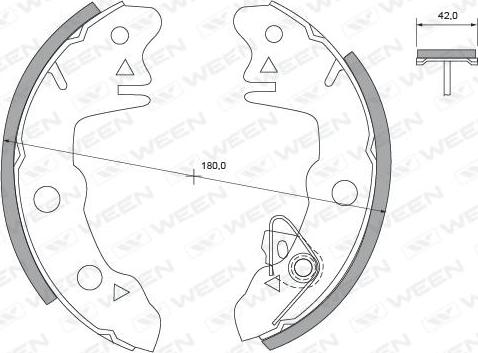 Ween 152-2340 - Комплект гальм, барабанний механізм autocars.com.ua