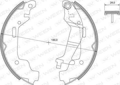 Ween 152-2353 - Комплект гальм, барабанний механізм autocars.com.ua