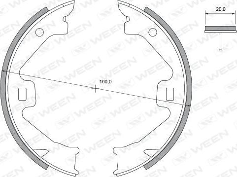 Ween 152-2354 - Комплект тормозов, ручник, парковка avtokuzovplus.com.ua