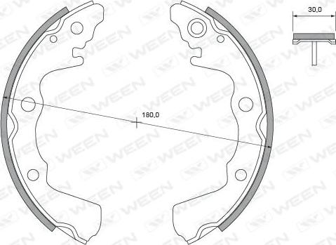 Ween 152-2359 - Комплект тормозных колодок, барабанные autodnr.net