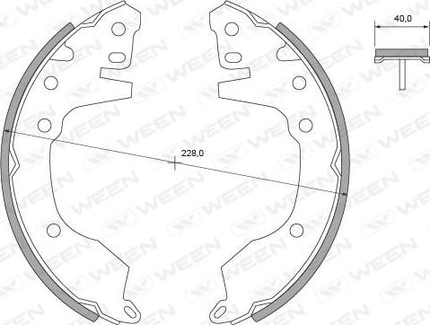 Ween 152-2365 - Комплект тормозных колодок, барабанные autodnr.net