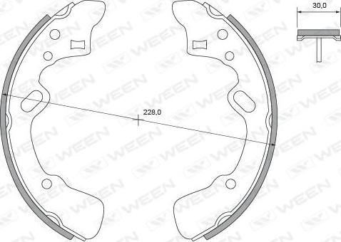 Ween 152-2368 - Комплект гальм, барабанний механізм autocars.com.ua