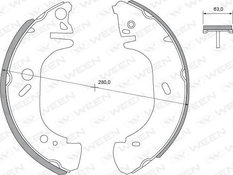 Ween 152-2370 - Комплект тормозных колодок, барабанные avtokuzovplus.com.ua