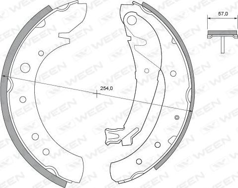 Ween 152-2373 - Комплект гальм, барабанний механізм autocars.com.ua