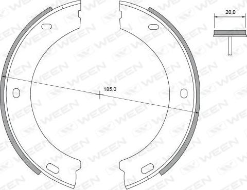 Ween 152-2374 - Комплект гальм, ручник, парковка autocars.com.ua