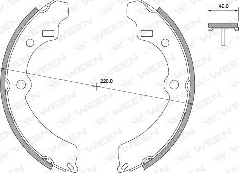 Ween 152-2375 - Комплект гальм, барабанний механізм autocars.com.ua