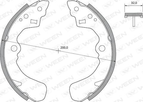 Ween 152-2376 - Комплект гальм, барабанний механізм autocars.com.ua