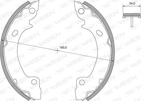 Ween 152-2379 - Комплект гальм, барабанний механізм autocars.com.ua