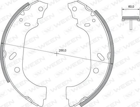 Ween 152-2383 - Комплект гальм, барабанний механізм autocars.com.ua