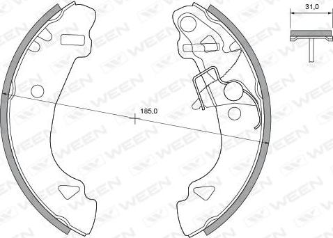 Ween 152-2384 - Комплект тормозных колодок, барабанные avtokuzovplus.com.ua