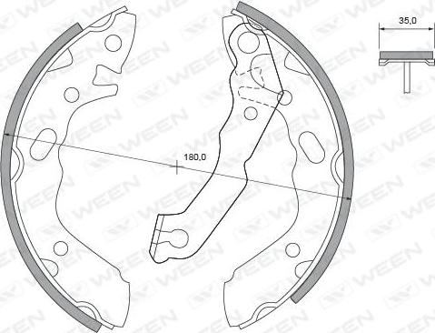 Ween 152-2386 - Комплект тормозных колодок, барабанные avtokuzovplus.com.ua