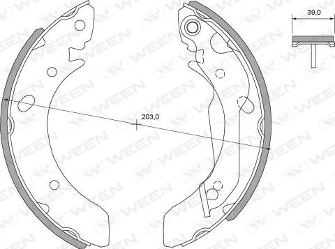 Ween 152-2387 - Комплект гальм, барабанний механізм autocars.com.ua