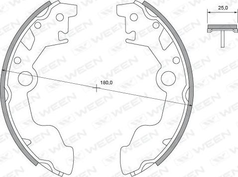 Ween 152-2391 - Комплект тормозных колодок, барабанные avtokuzovplus.com.ua