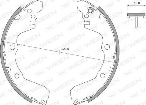 Ween 152-2392 - Комплект тормозных колодок, барабанные avtokuzovplus.com.ua