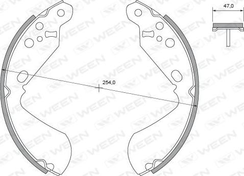 Ween 152-2398 - Комплект тормозных колодок, барабанные avtokuzovplus.com.ua