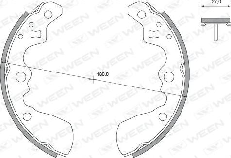 Ween 152-2399 - Комплект тормозных колодок, барабанные avtokuzovplus.com.ua