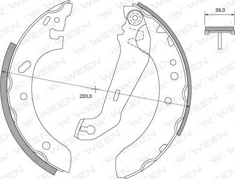 Ween 152-2403 - Комплект гальм, барабанний механізм autocars.com.ua