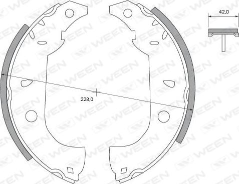 Ween 152-2405 - Комплект гальм, барабанний механізм autocars.com.ua