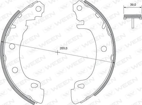 Ween 152-2406 - Комплект гальм, барабанний механізм autocars.com.ua