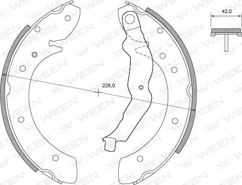 Ween 152-2407 - Комплект тормозных колодок, барабанные avtokuzovplus.com.ua