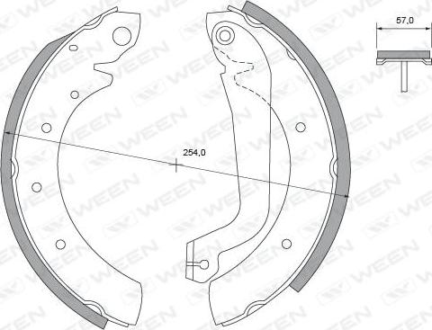 Ween 152-2409 - Комплект гальм, барабанний механізм autocars.com.ua