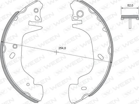 Ween 152-2412 - Комплект гальм, барабанний механізм autocars.com.ua