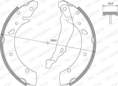 Ween 152-2417 - Комплект гальм, барабанний механізм autocars.com.ua