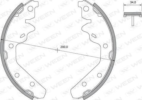 Ween 152-2420 - Комплект тормозных колодок, барабанные autodnr.net