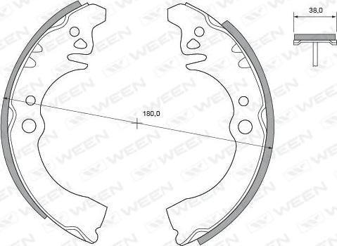 Ween 152-2422 - Комплект гальм, барабанний механізм autocars.com.ua