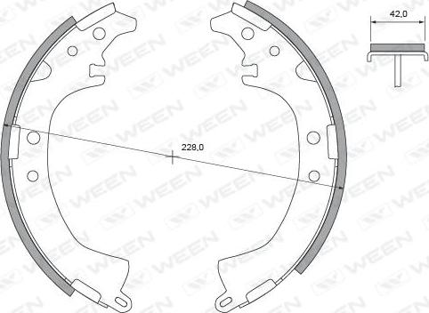 Ween 152-2423 - Комплект гальм, барабанний механізм autocars.com.ua