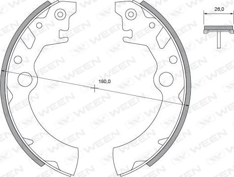 Ween 152-2424 - Комплект тормозных колодок, барабанные avtokuzovplus.com.ua