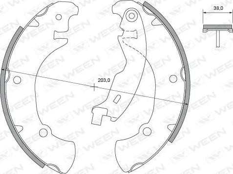 Ween 152-2427 - Комплект тормозных колодок, барабанные avtokuzovplus.com.ua