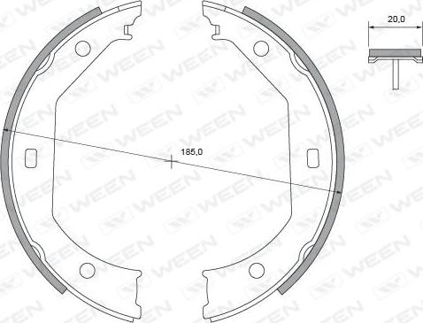 Ween 152-2428 - Комплект гальм, ручник, парковка autocars.com.ua