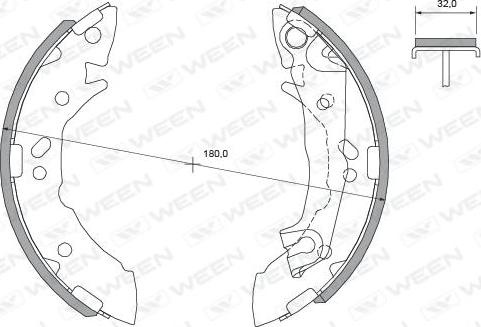 Ween 152-2429 - Комплект тормозных колодок, барабанные avtokuzovplus.com.ua