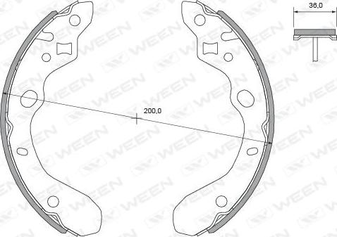 Ween 152-2430 - Комплект гальм, барабанний механізм autocars.com.ua