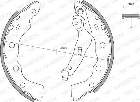 Ween 152-2432 - Комплект тормозных колодок, барабанные avtokuzovplus.com.ua