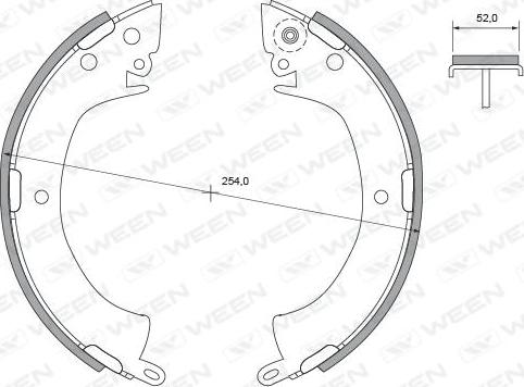 Ween 152-2433 - Комплект гальм, барабанний механізм autocars.com.ua