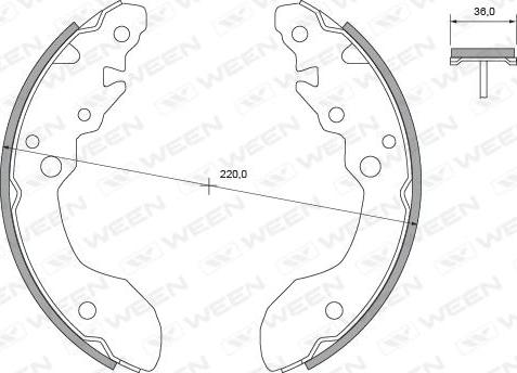 Ween 152-2436 - Комплект тормозных колодок, барабанные avtokuzovplus.com.ua