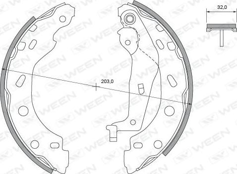 Ween 152-2440 - Комплект гальм, барабанний механізм autocars.com.ua