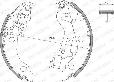 Ween 152-2441 - Комплект тормозных колодок, барабанные avtokuzovplus.com.ua