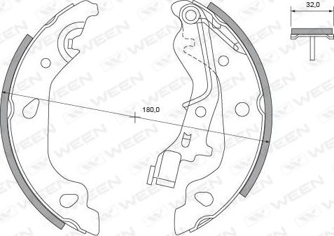 Ween 152-2442 - Комплект тормозных колодок, барабанные avtokuzovplus.com.ua