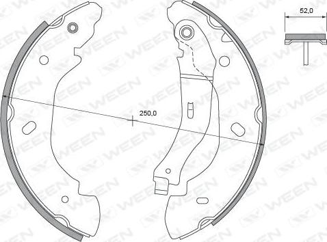 Ween 152-2444 - Комплект тормозных колодок, барабанные avtokuzovplus.com.ua