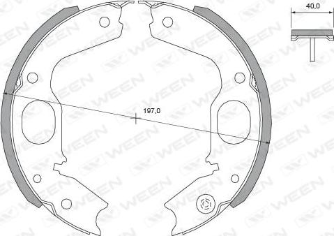 Ween 152-2448 - Комплект гальм, ручник, парковка autocars.com.ua