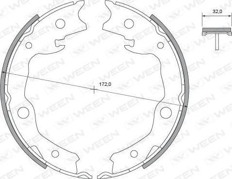 Ween 152-2456 - Комплект гальм, ручник, парковка autocars.com.ua