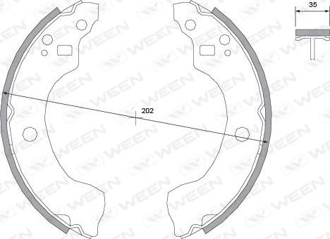 Ween 152-2460 - Комплект тормозных колодок, барабанные autodnr.net