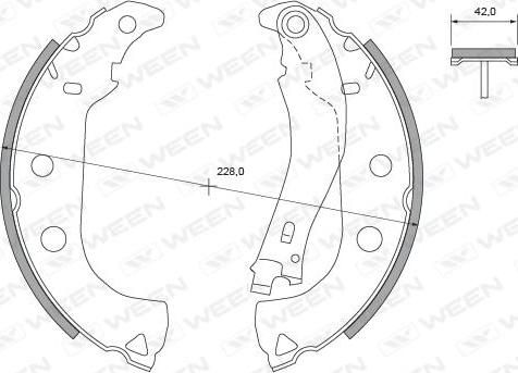 Ween 152-2474 - Комплект гальм, барабанний механізм autocars.com.ua