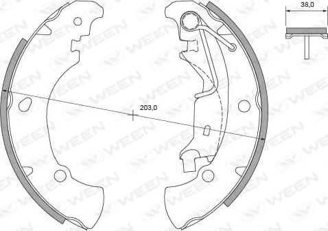 Ween 152-2475 - Комплект гальм, барабанний механізм autocars.com.ua