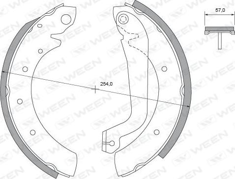 Ween 152-2478 - Комплект гальм, барабанний механізм autocars.com.ua